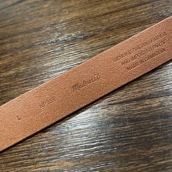 Madewell Women's Sz L Puffed-Buckle Leather Belt Desert Camel Brown NP333 - Picture 8 of 11